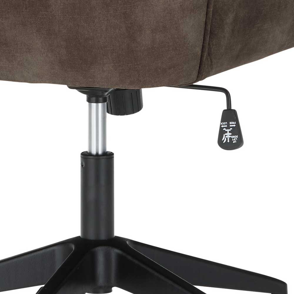 Office Drehstuhl aus Velours in Anthrazit - Pradisio