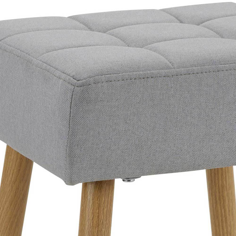 Hocker in Hellgrau Stoff - Curtis