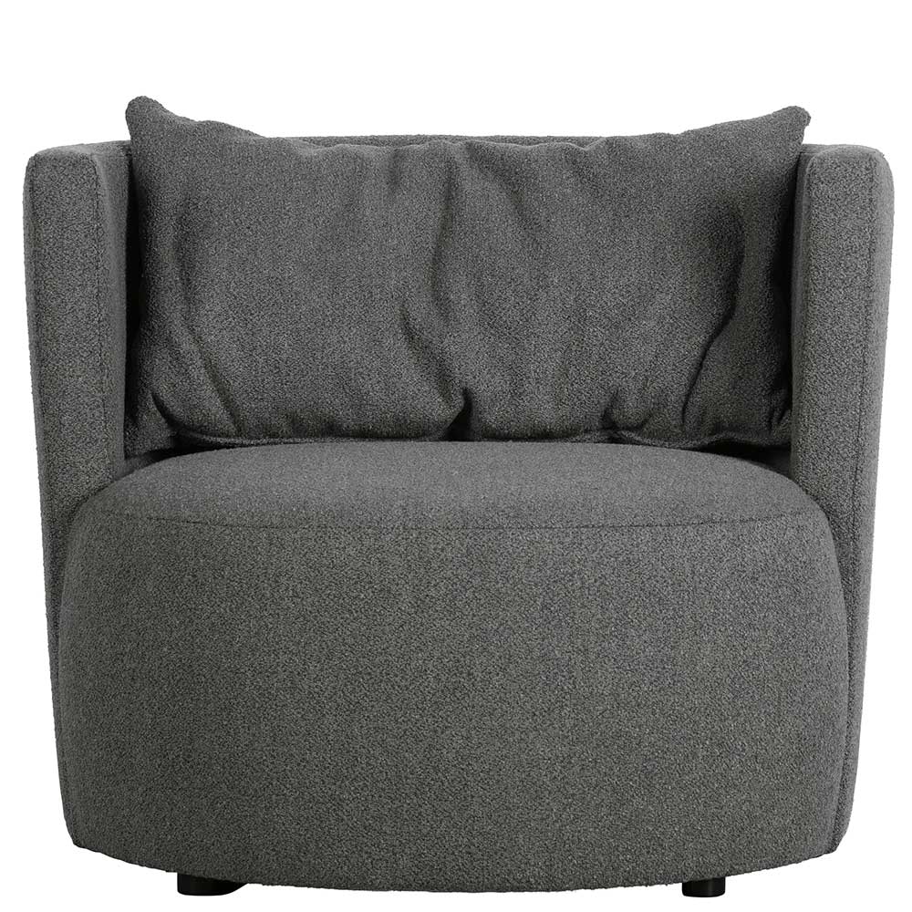 Grauer Buklee Sessel mit 45 cm Sitzhöhe - Frosic