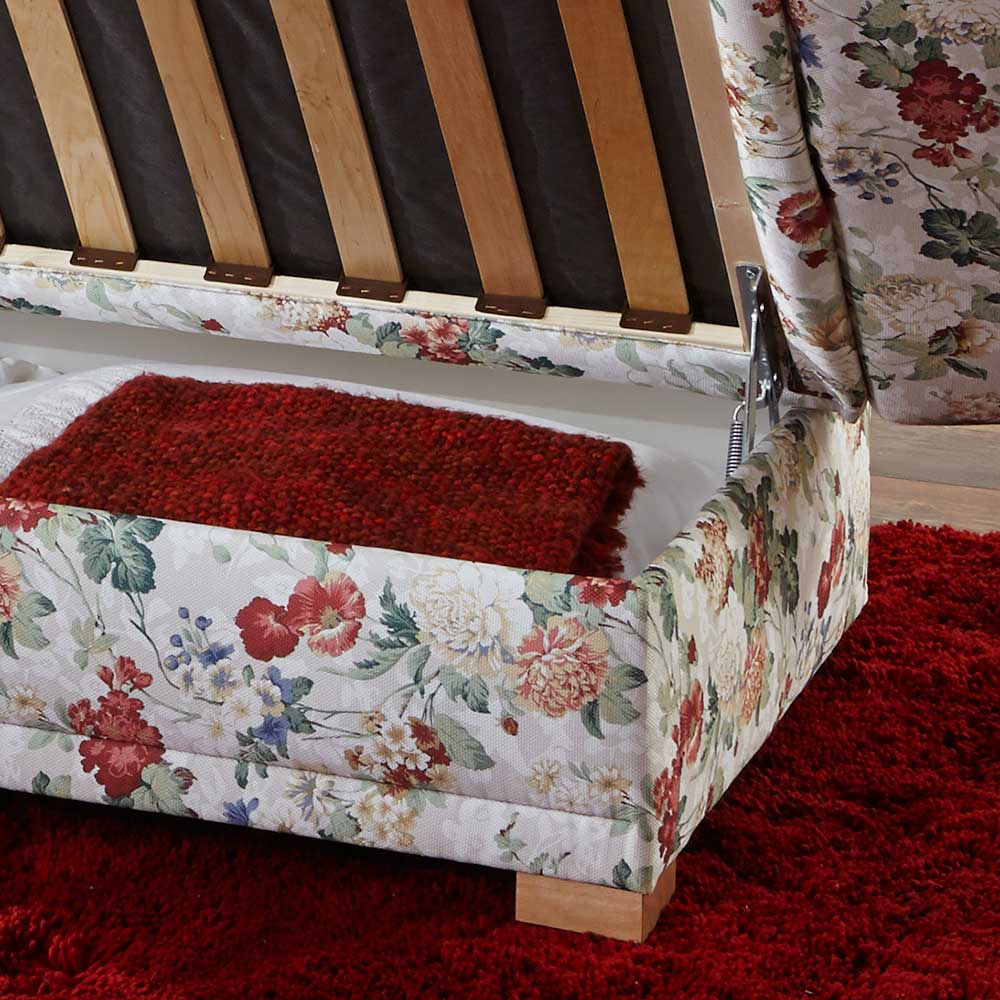176x84x86 Landhaus Schlafsofa mit Blumen - Daniele