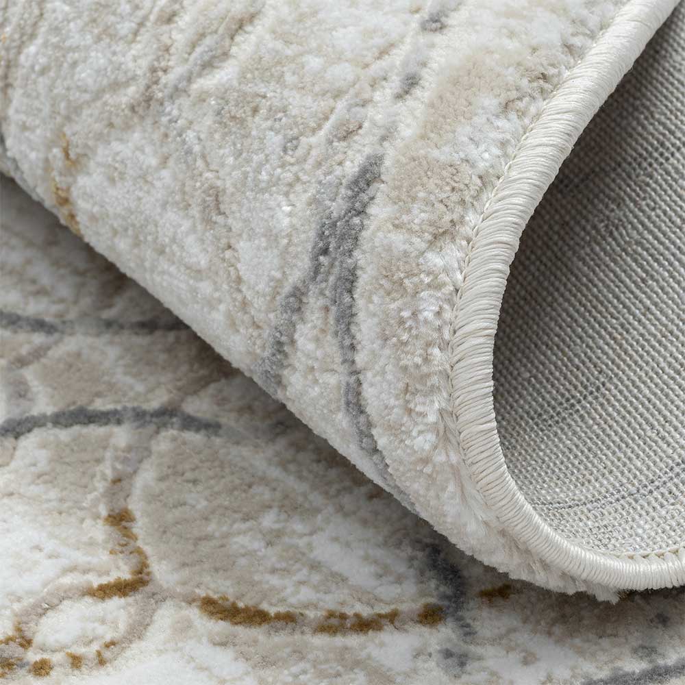 Weicher Kurzflor Teppich mit dezenter Musterung und sichtbarer Teppichkante für angenehmen Komfort – Leak