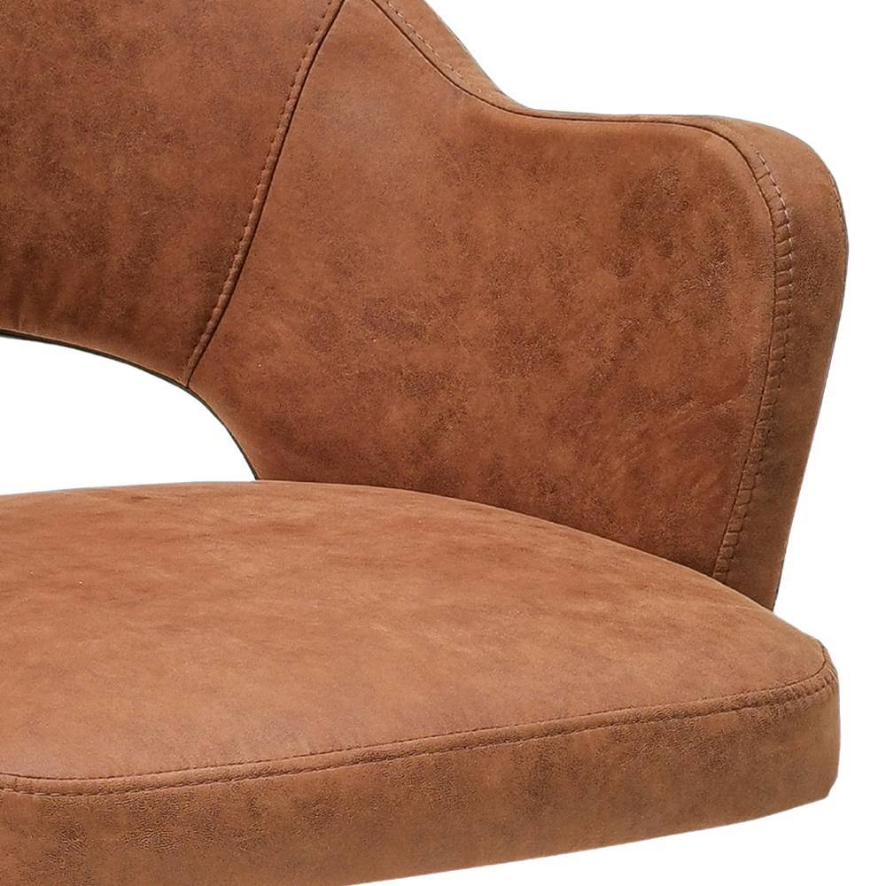 Armlehnstuhl in Cognac Braun mit Schwarz - Elba