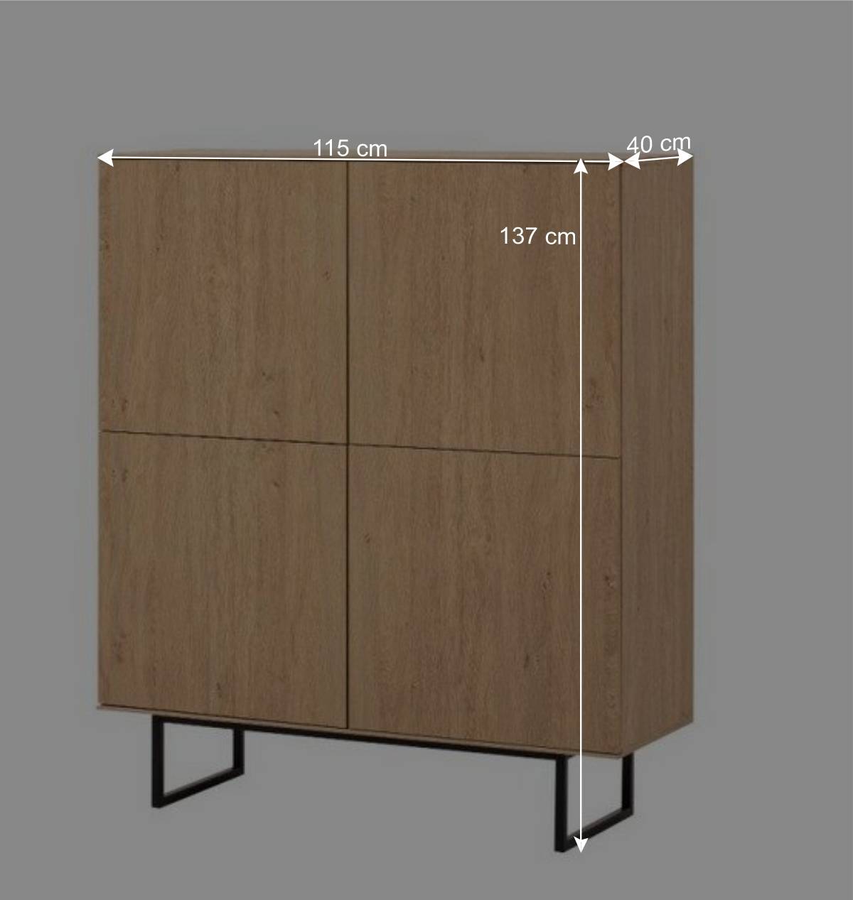 Highboard in Eiche Stone - Jaskin