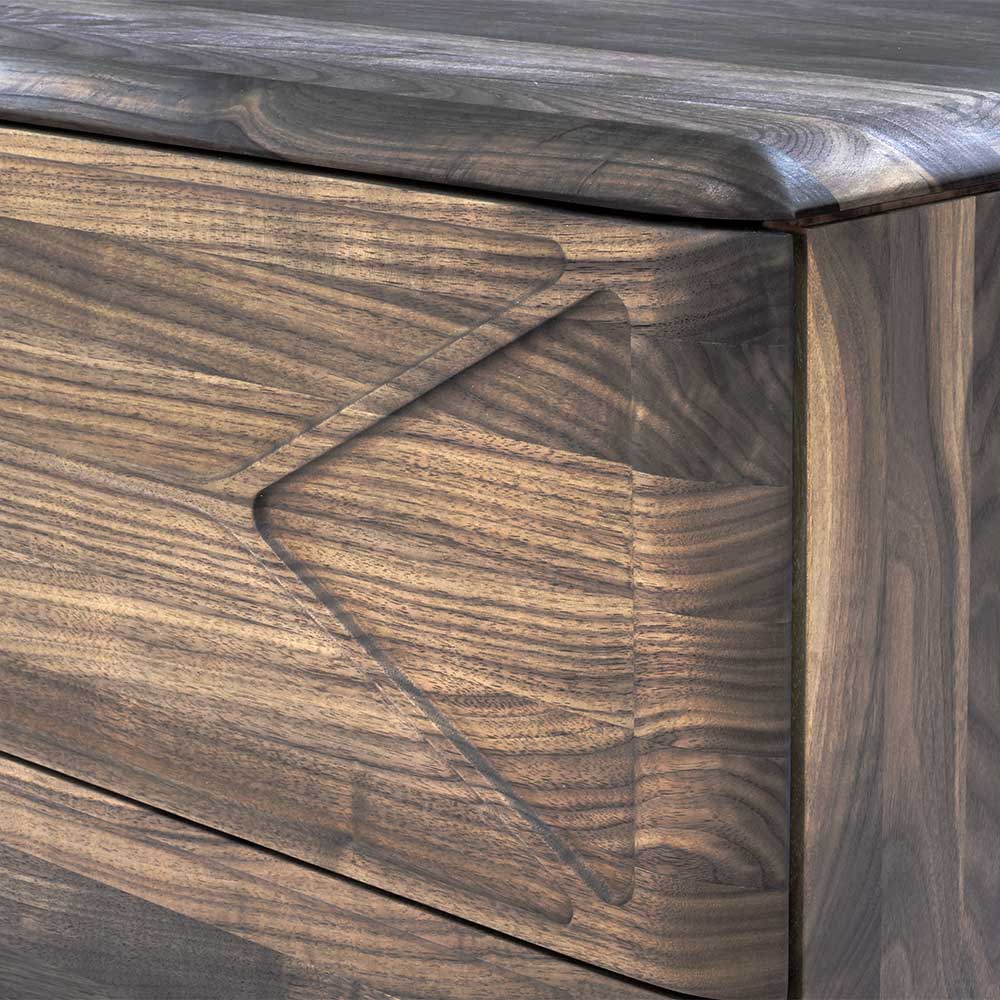 120x78x40 Design Kommode aus Nussbaum - Rivossa