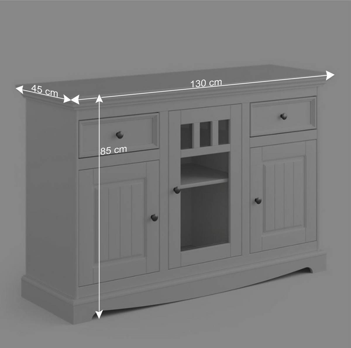 130x85x45 Landhaus Kommode modern - Indico I