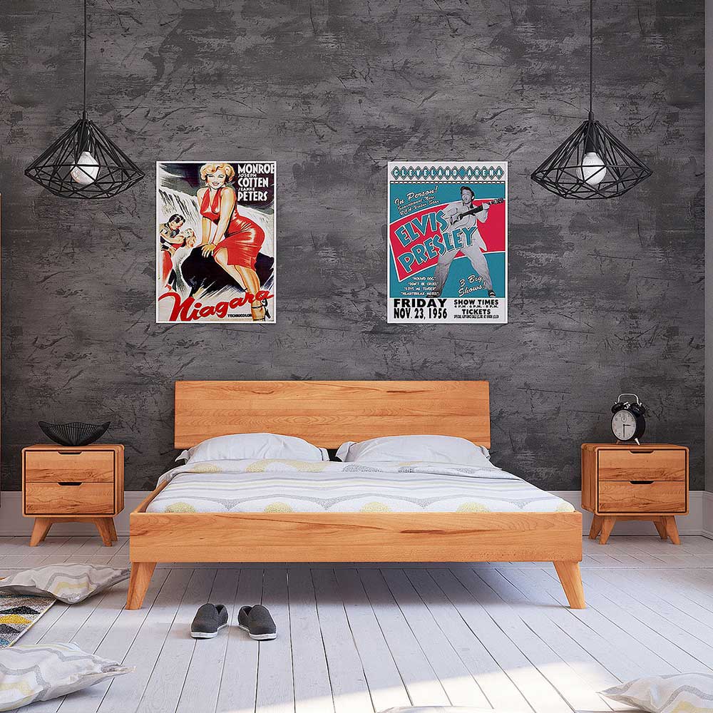 Überlänge Bett & Nachttische Set - Junola (dreiteilig)