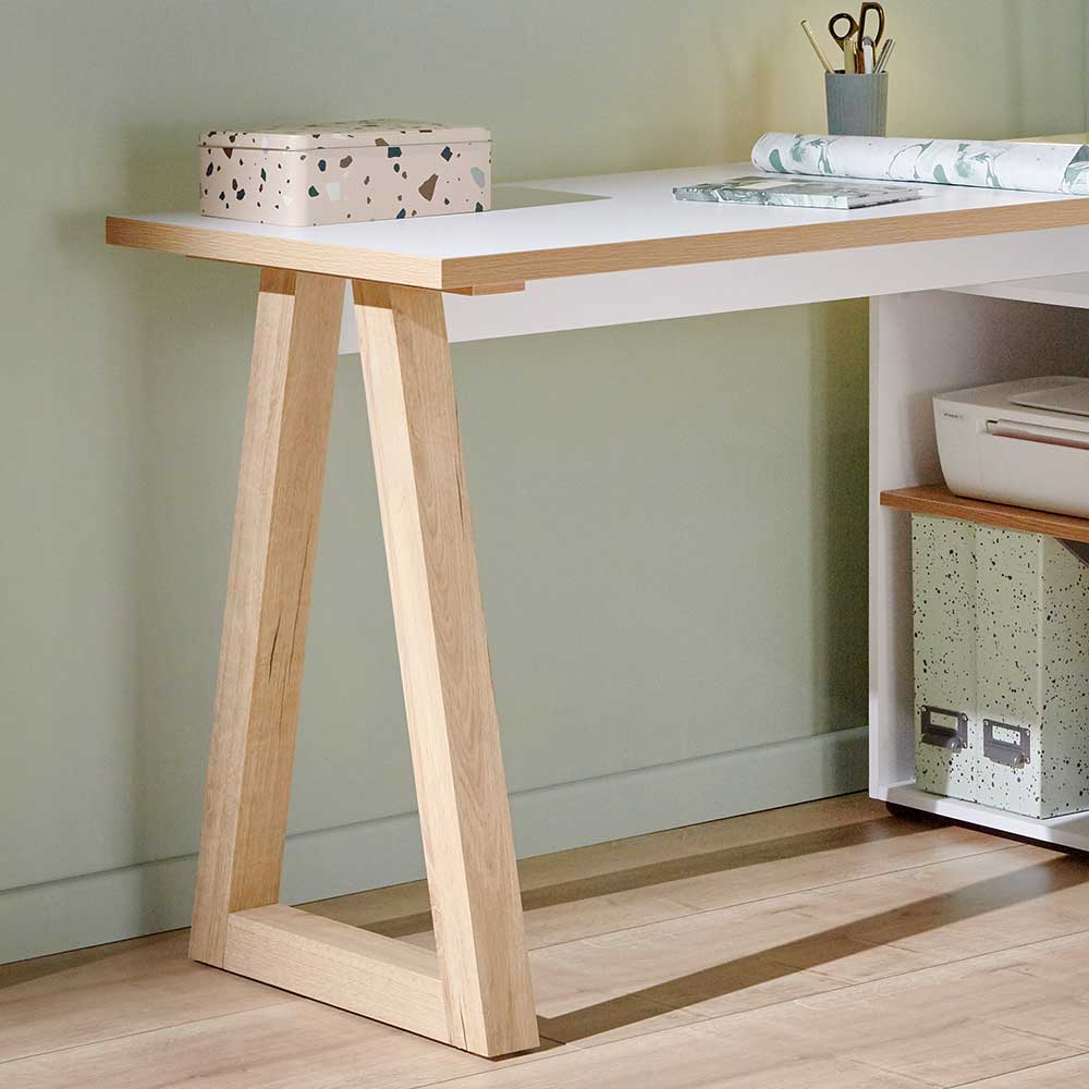 Winkel Skandi Design Schreibtisch mit Stauraum - Piatra