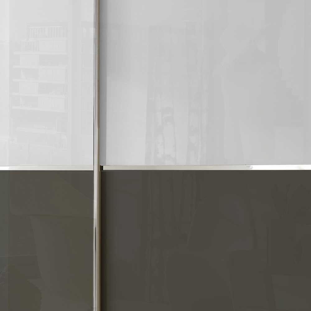 Schwebetüren Kleiderschrank in Braun & Weiß - Genre