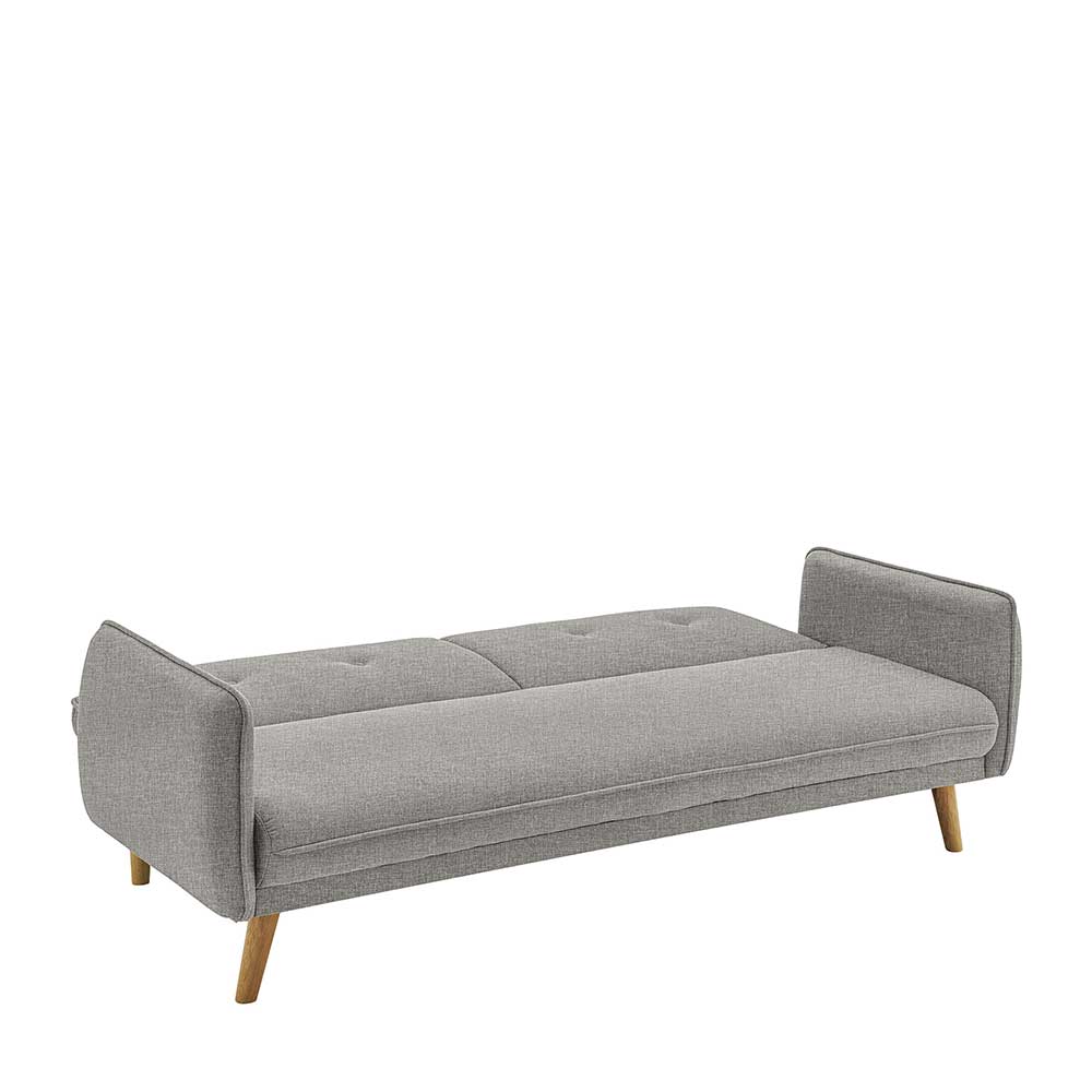 Klappcouch in Hellgrau Strukturstoff - Faye