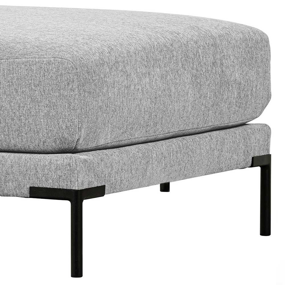 Wohnzimmer Stoffhocker in Hellgrau - Horedion