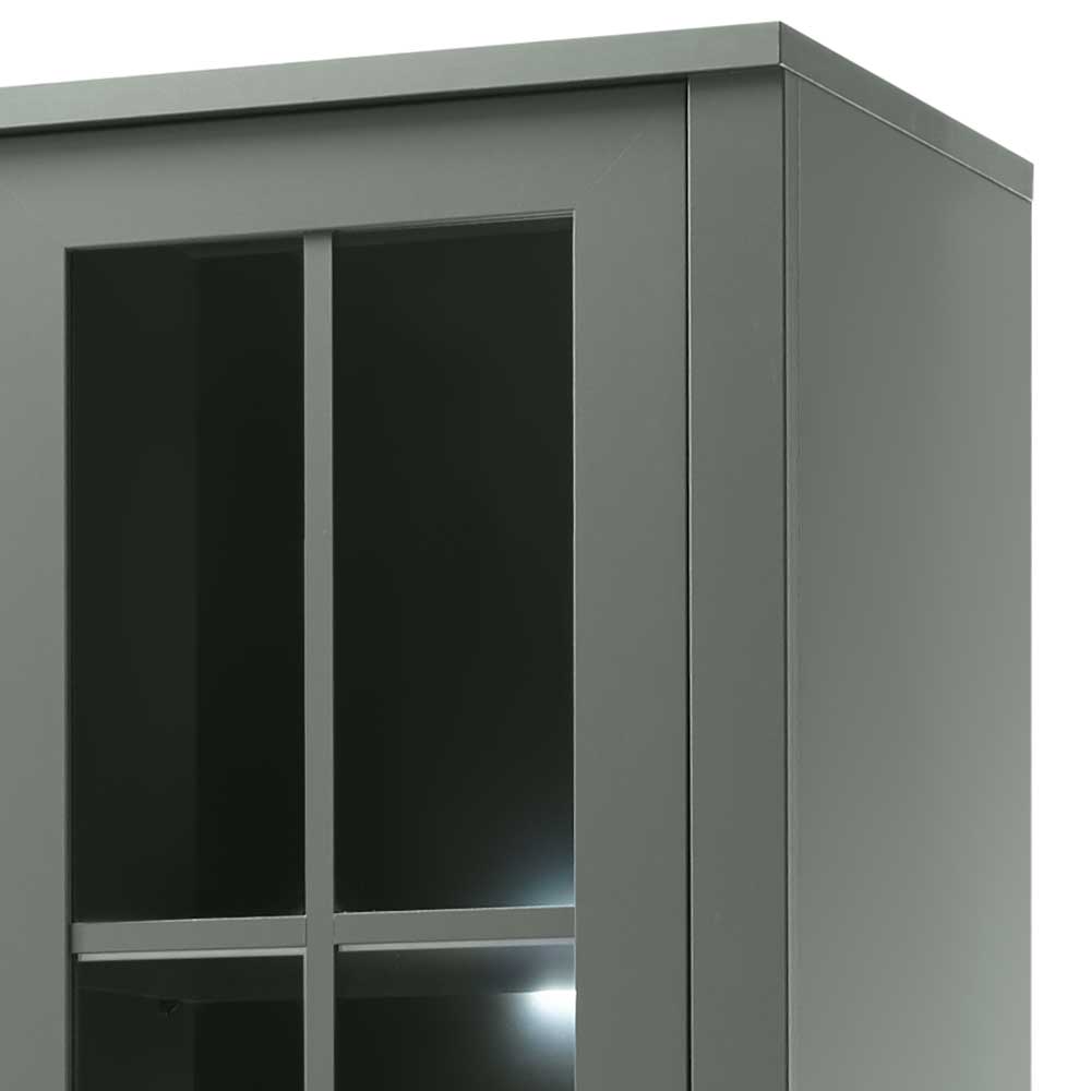 50x197x43 Country Vitrine in Dunkelgrün - Niestov