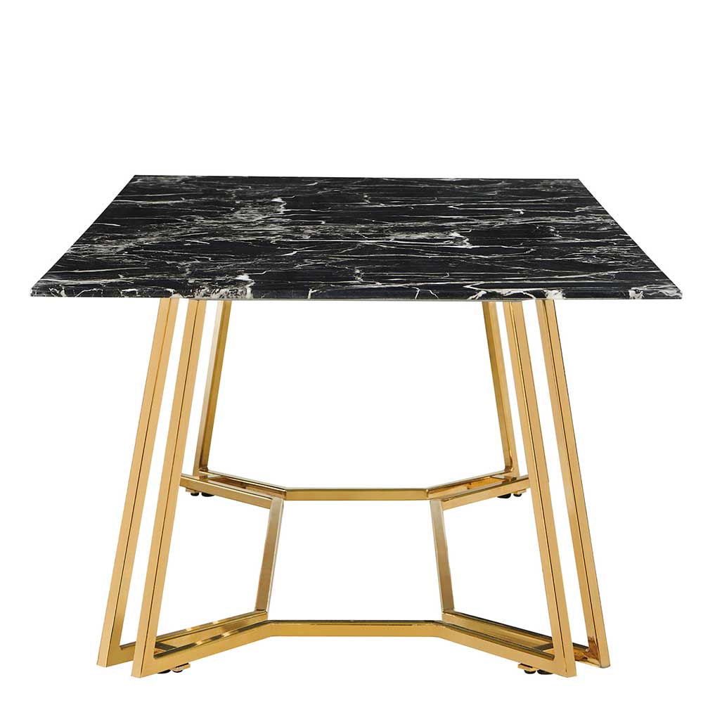 Glas Couchtisch in Schwarz Grau Marmor Optik - Goyan