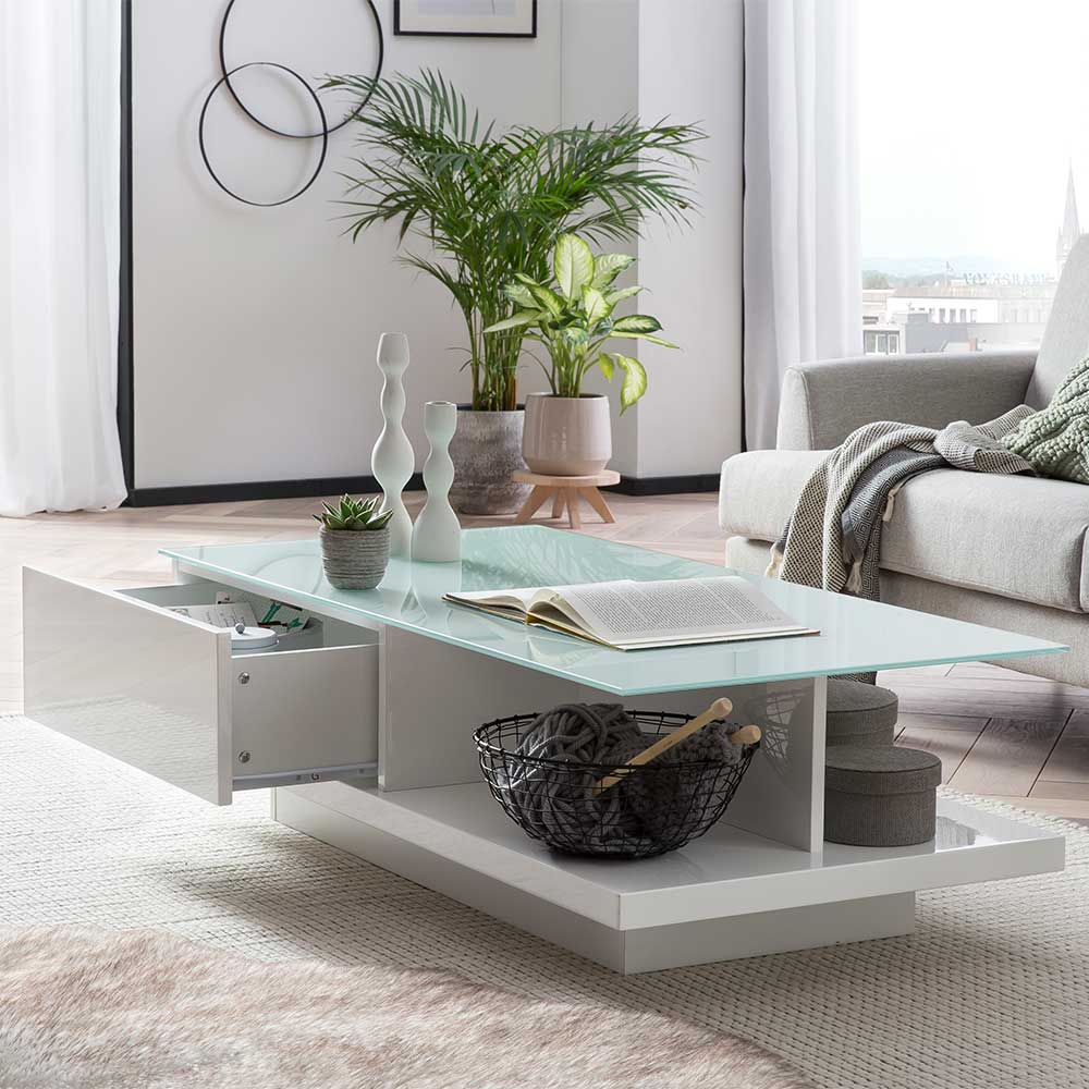 120x36x60 Stauraum Couchtisch mit Sockelgestell - Tephania