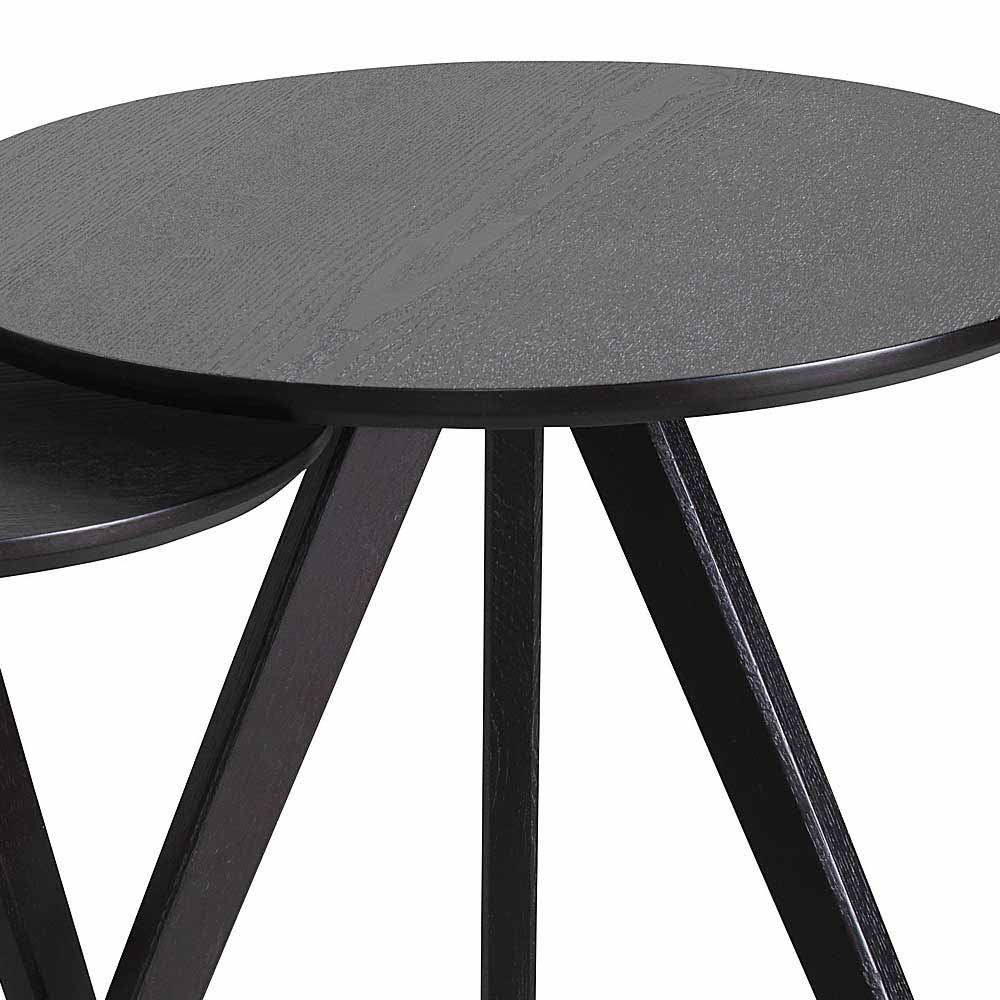 Rundes Tisch Set in Schwarz - Vartana (zweiteilig)