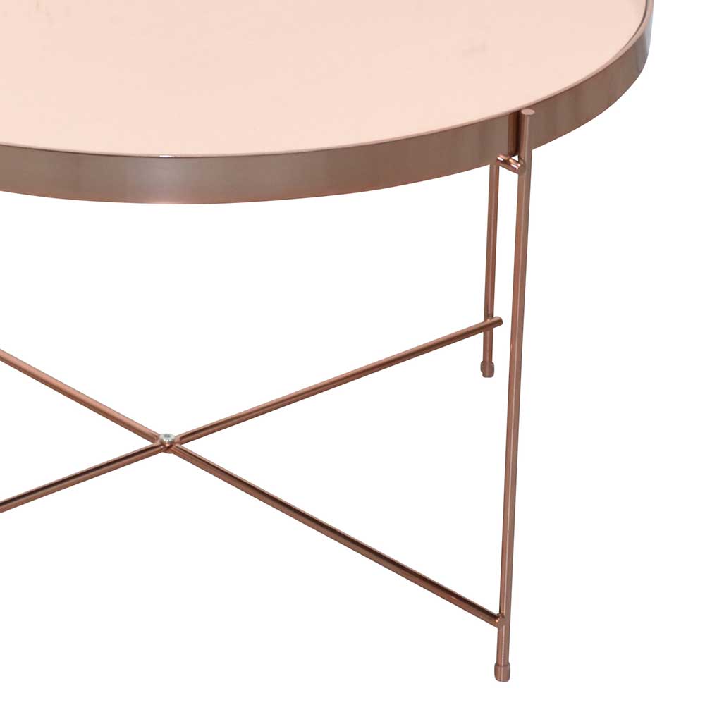Runder Wohnzimmertisch in Rosegold - Linall