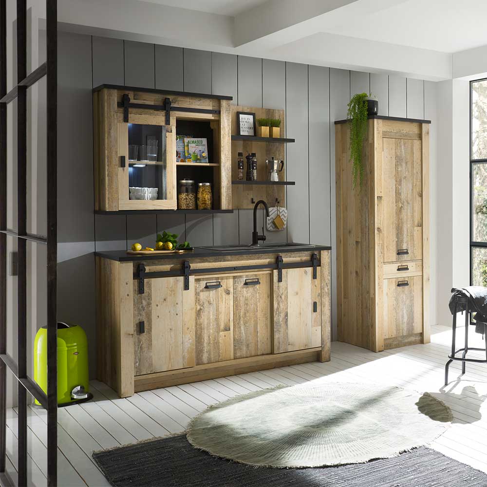 161x93x64 Küche Anrichte in Holz verwittert - Garisa