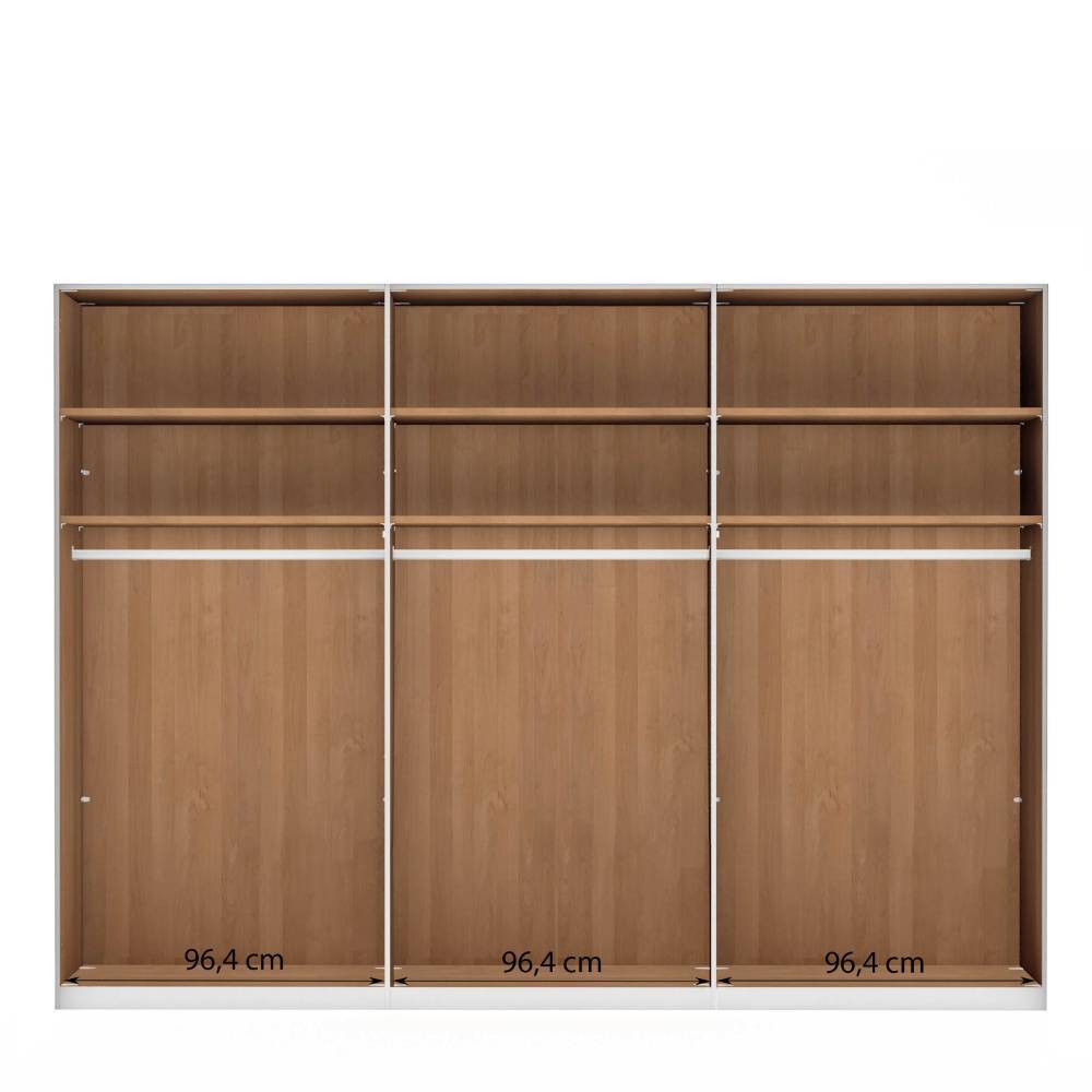 Teilmassiver Kleiderschrank in Erle Natur - Angelina