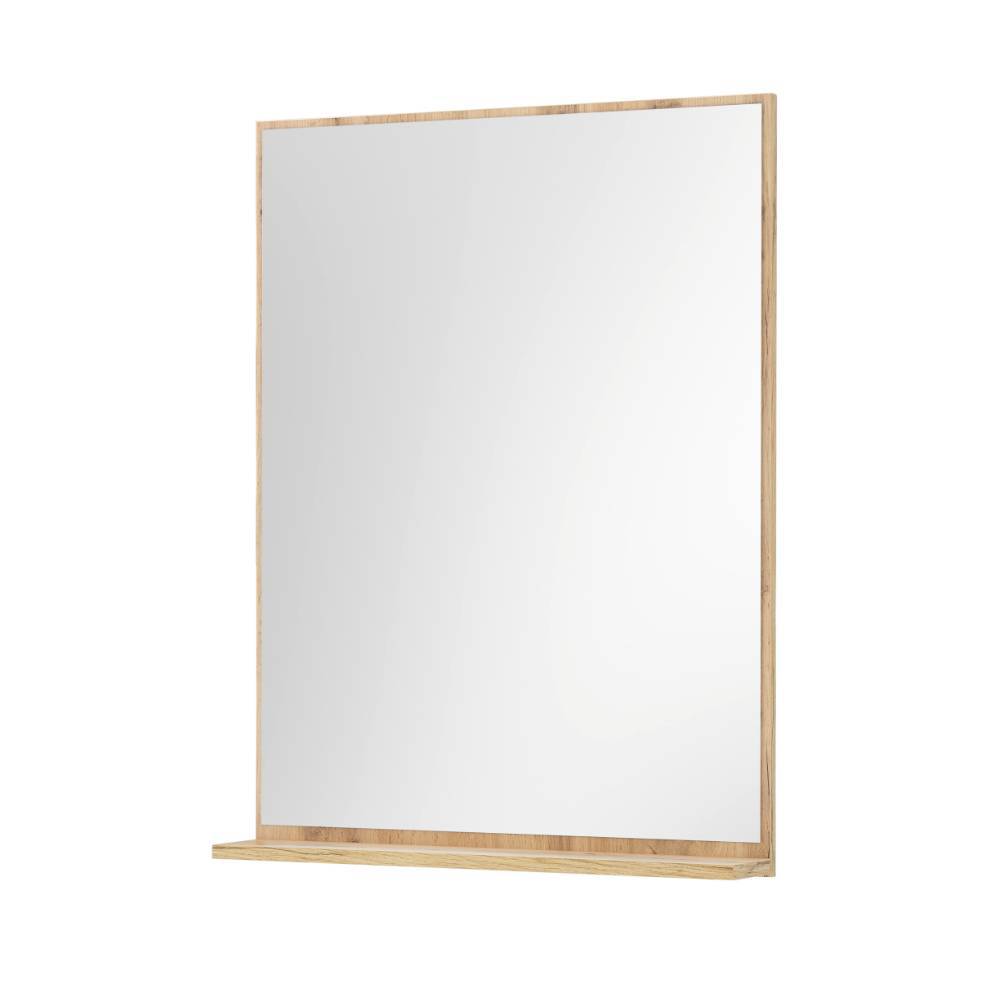Wandspiegel mit Ablage in heller Holzoptik für das Badezimmer – Ahilav