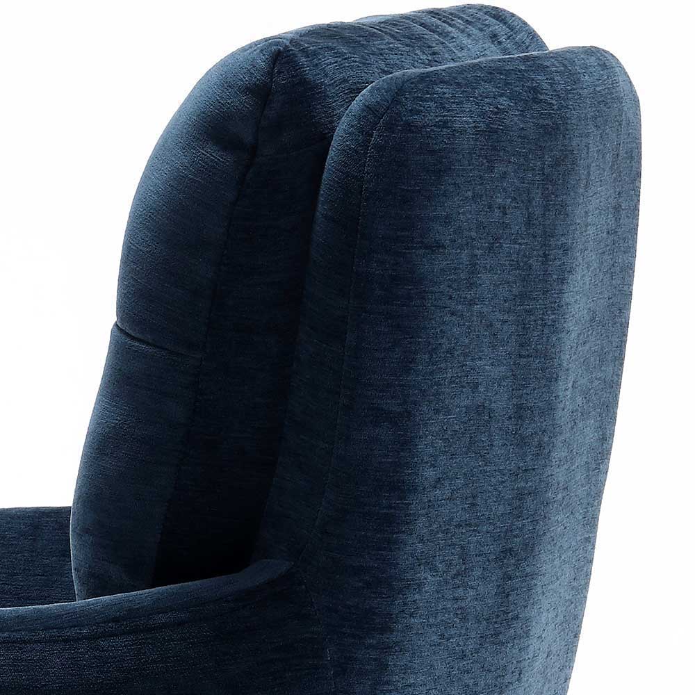 Armlehnen-Polsterstuhl in Blau Chenille - Bahma (2er Set)