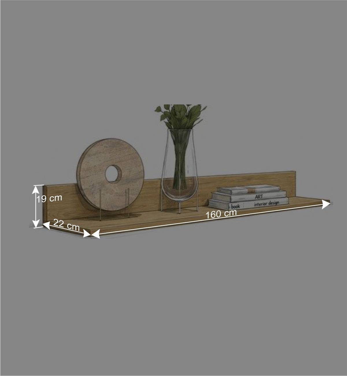 Wandboard mit Parsolglas-Ablage - Friburgo