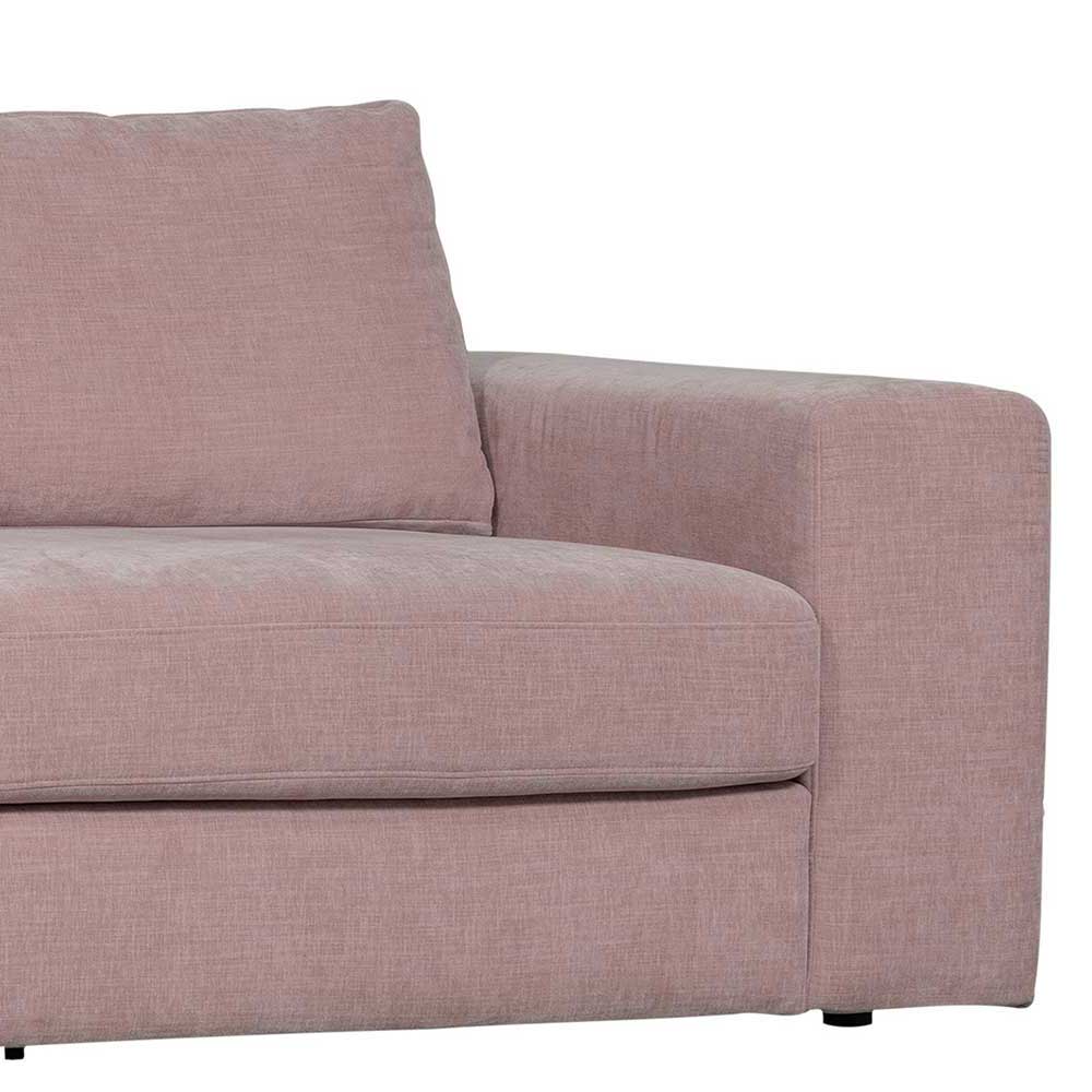 Stoffsofa mit Armlehne rechts in Rosa - Jilatov