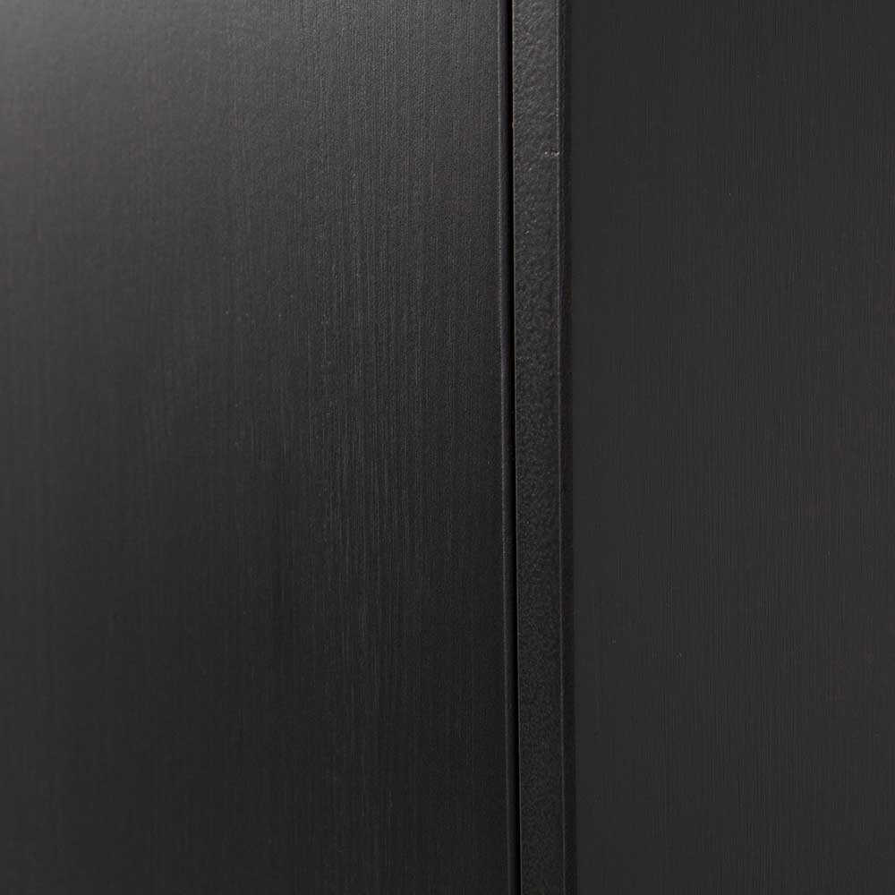 44x188x35 cm 1-türiger Schrank in Schwarz lackiert - Riley