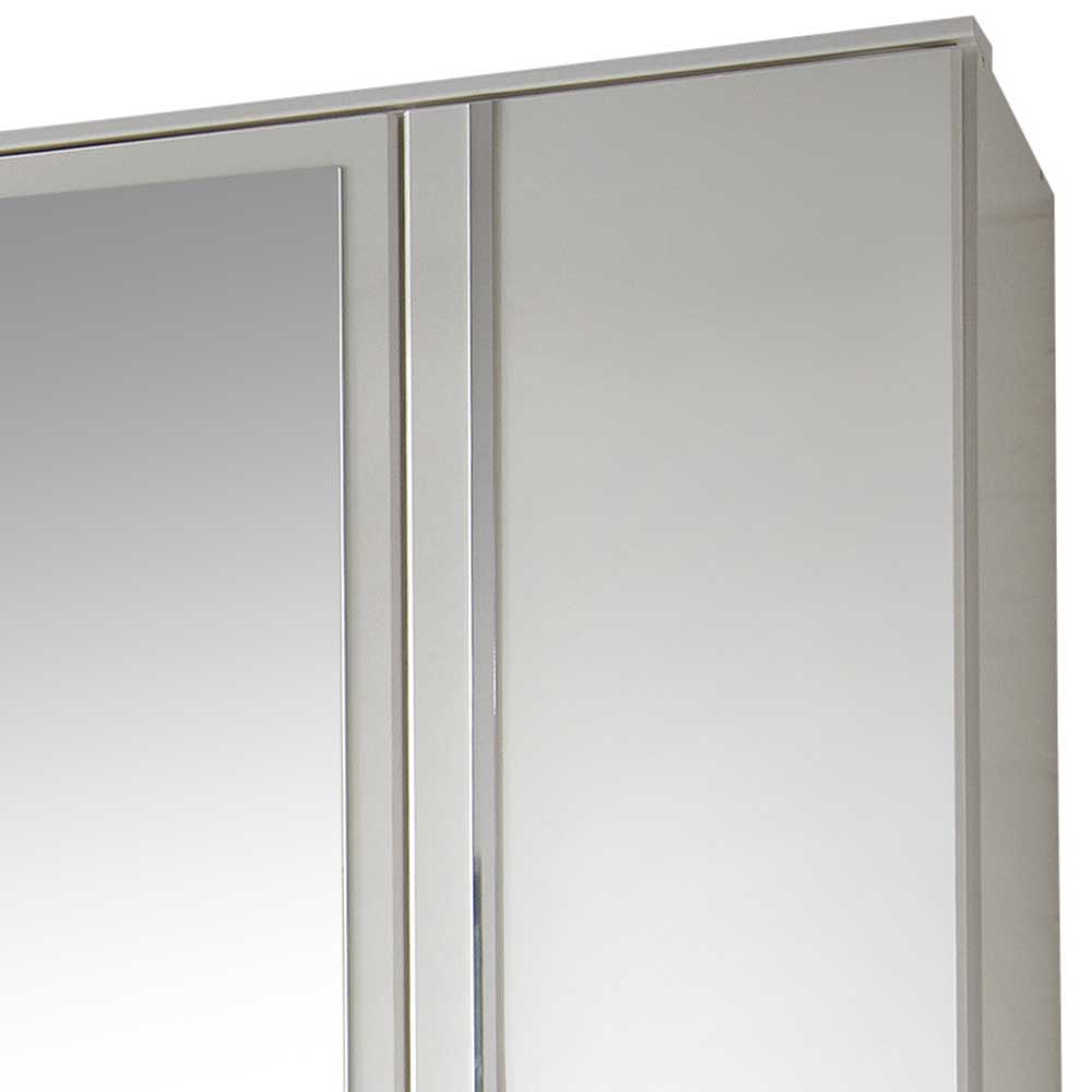 Klassischer Kleiderschrank in Weiß mit Chrom - Miracella