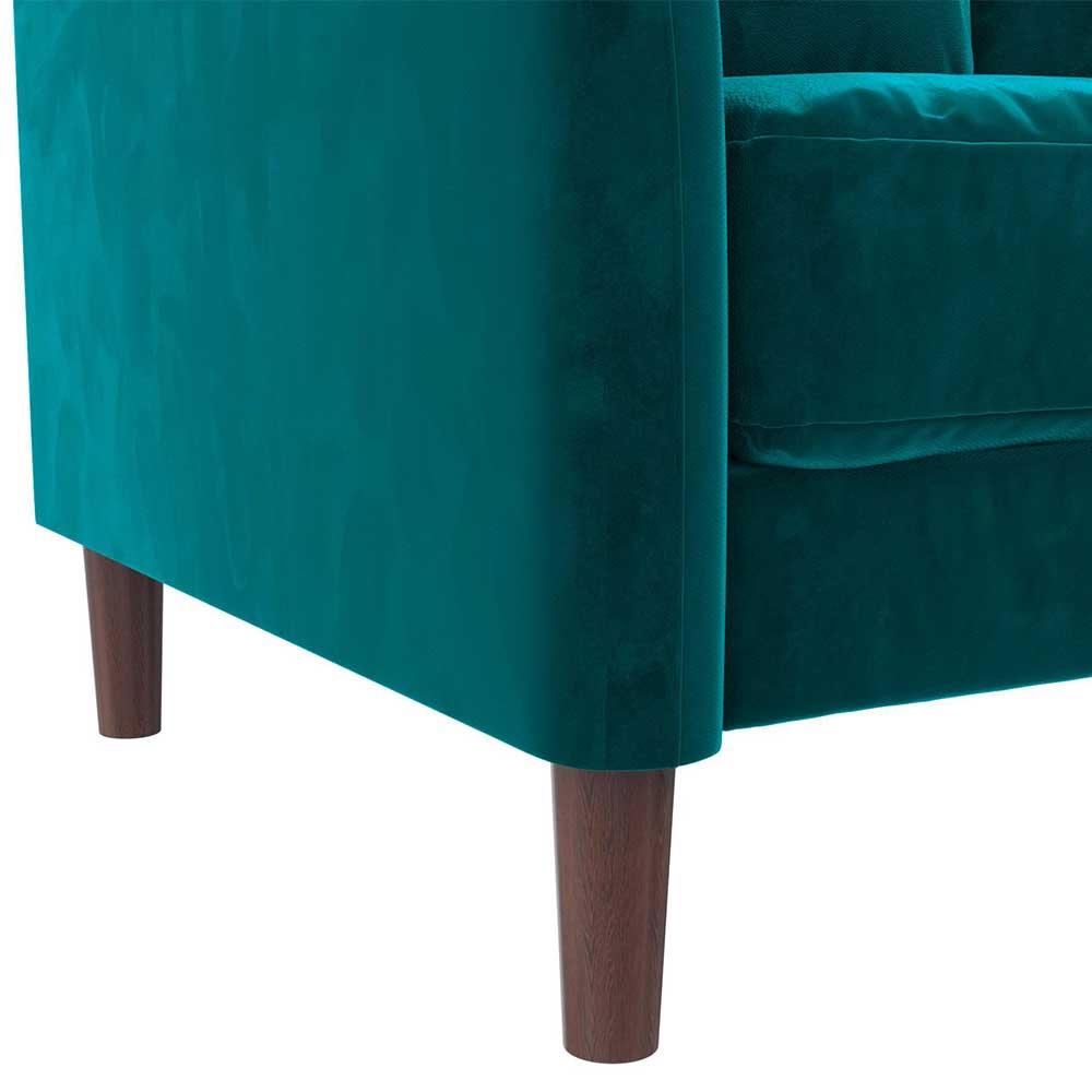 3-Sitzer Couch in Dunkelgrün Samtbezug - Cosmina