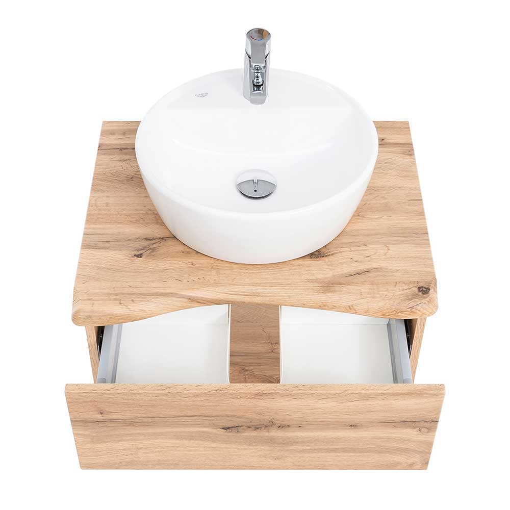 Holzdekor Badmöbel mit Naturkante - Tofias (fünfteilig)