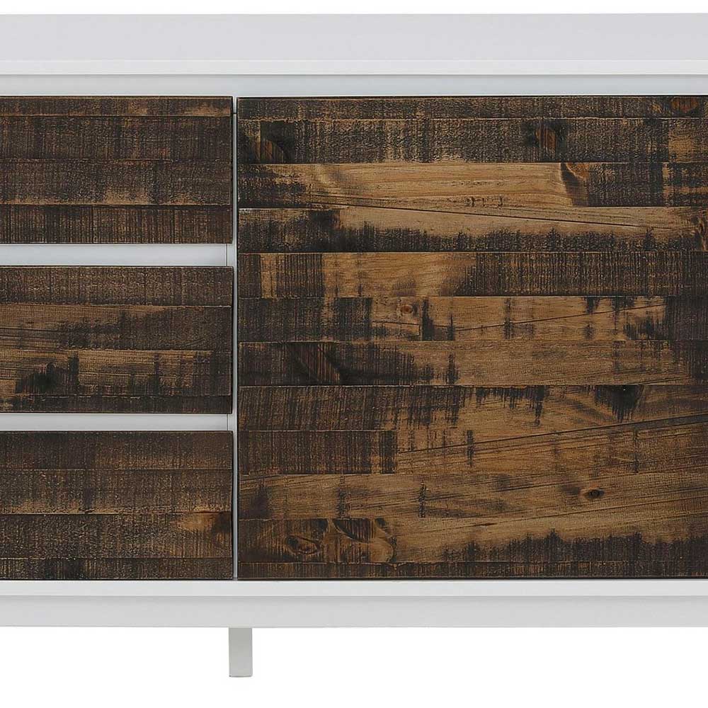 165x68x35 Sideboard in Weiß & Kiefer dunkel - Chihu