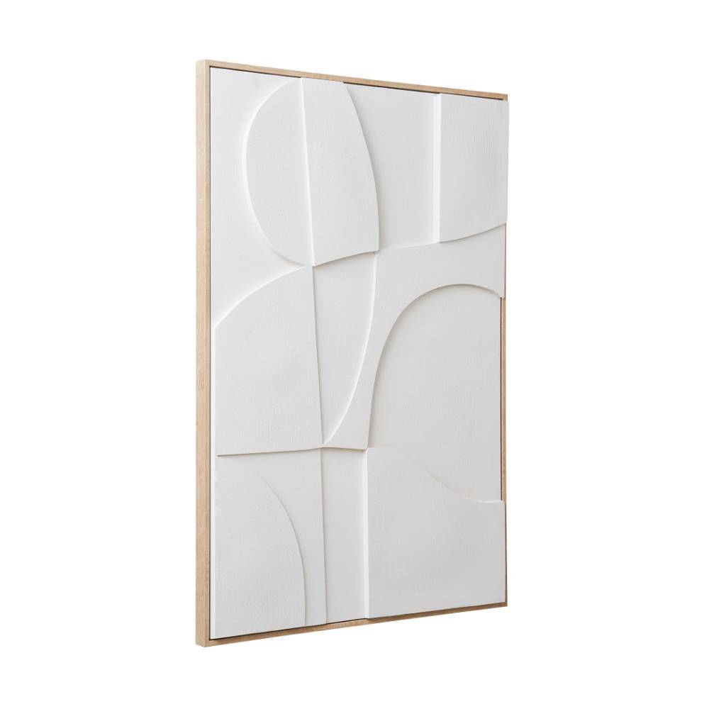Wandbild in Weiß und Holzoptik Natur - Actino