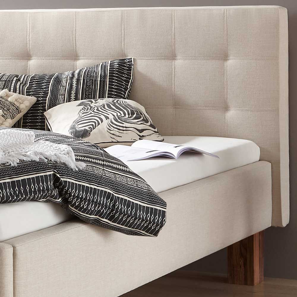 Scandi Chic Polsterbett in Beige - Prismo