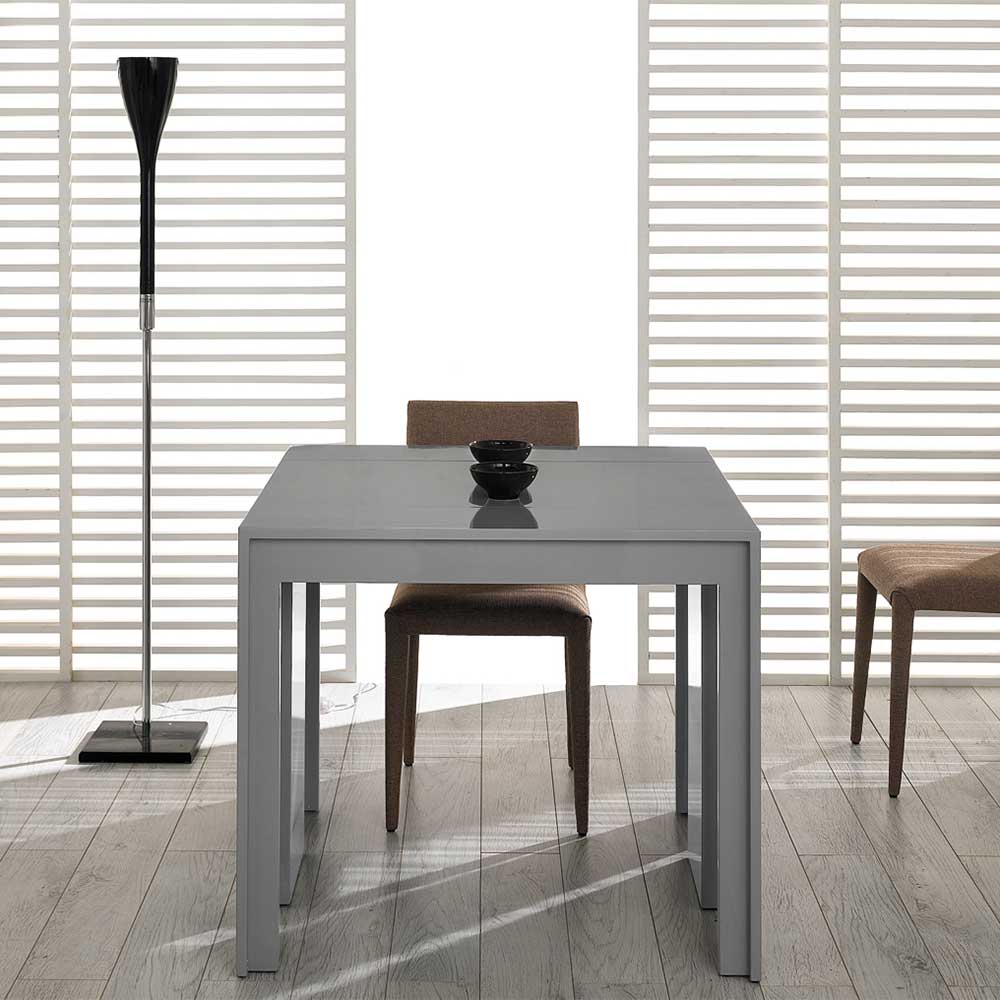 Grauer quadratischer Ausziehtisch für das moderne Esszimmer – Greeka