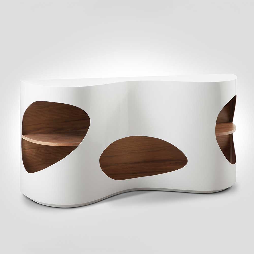 Design Sideboard Regal in Weiß Hochglanz - Scarula