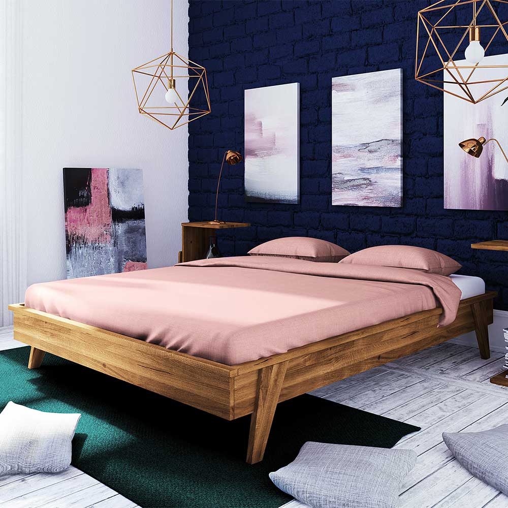 190 cm kurzes Doppelbett aus Holz - Hardus