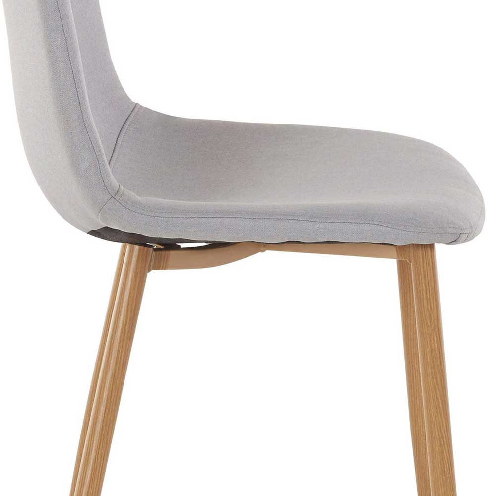 Esszimmer Schalenstühle in Hellgrau Stoff - Reus (4er Set)