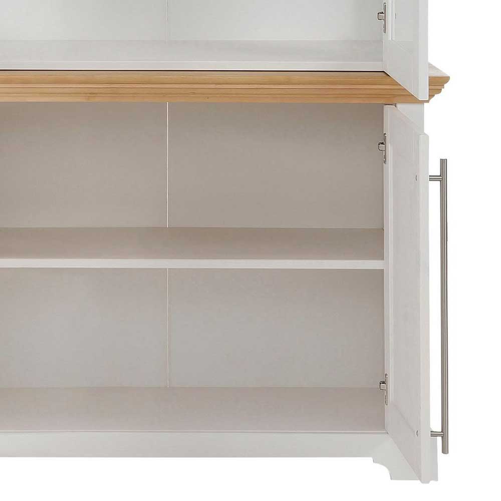 Vitrinenschrank in Weiß mit Honig - Eyzaco