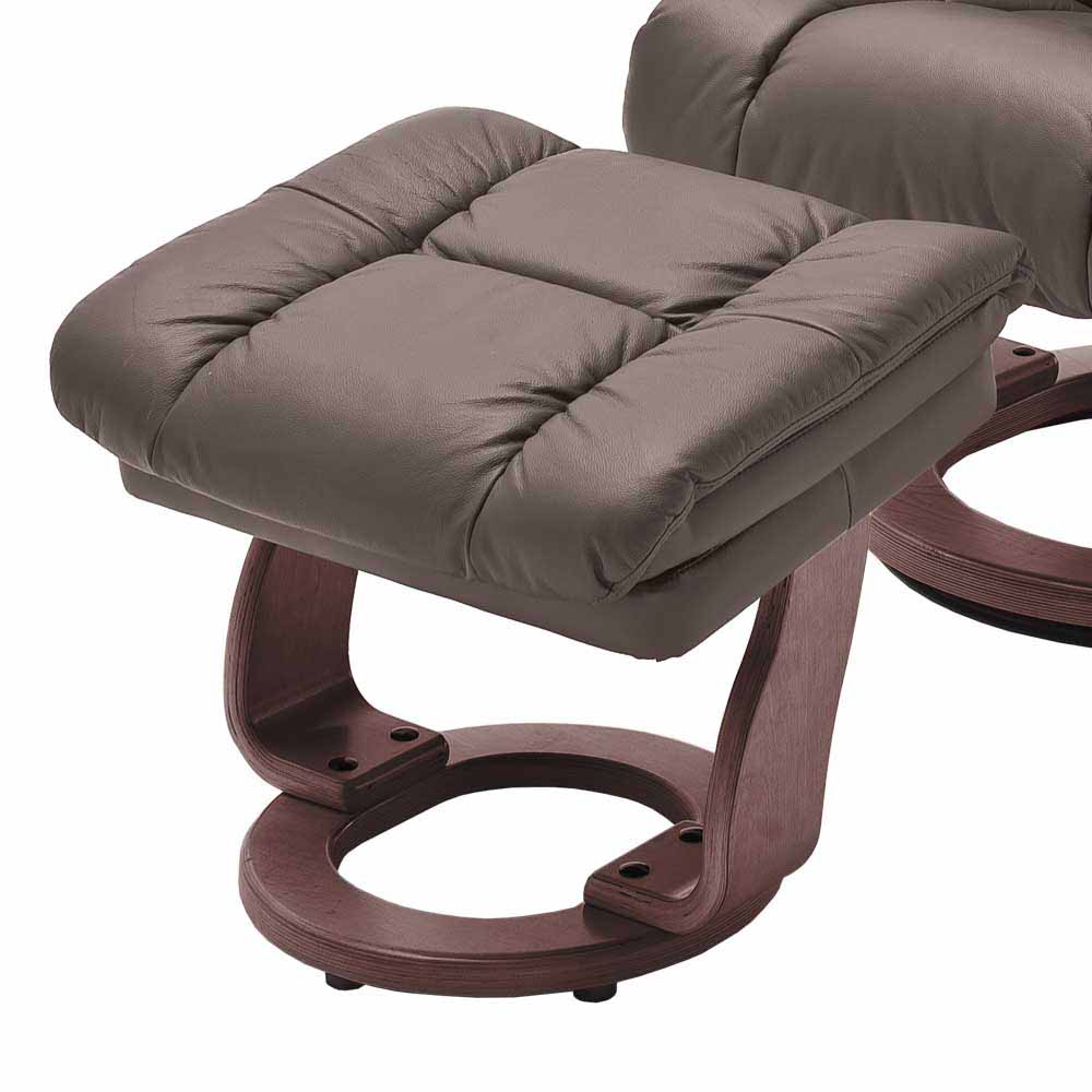 Brauner Sessel mit Relaxfunktion Seyera & Fußhocker (zweiteilig)