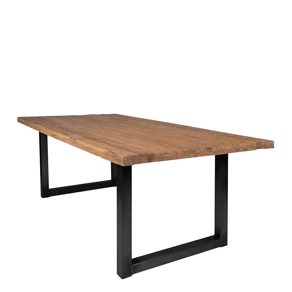 Teak Altholz Tisch mit Metallgestell - Holdywas