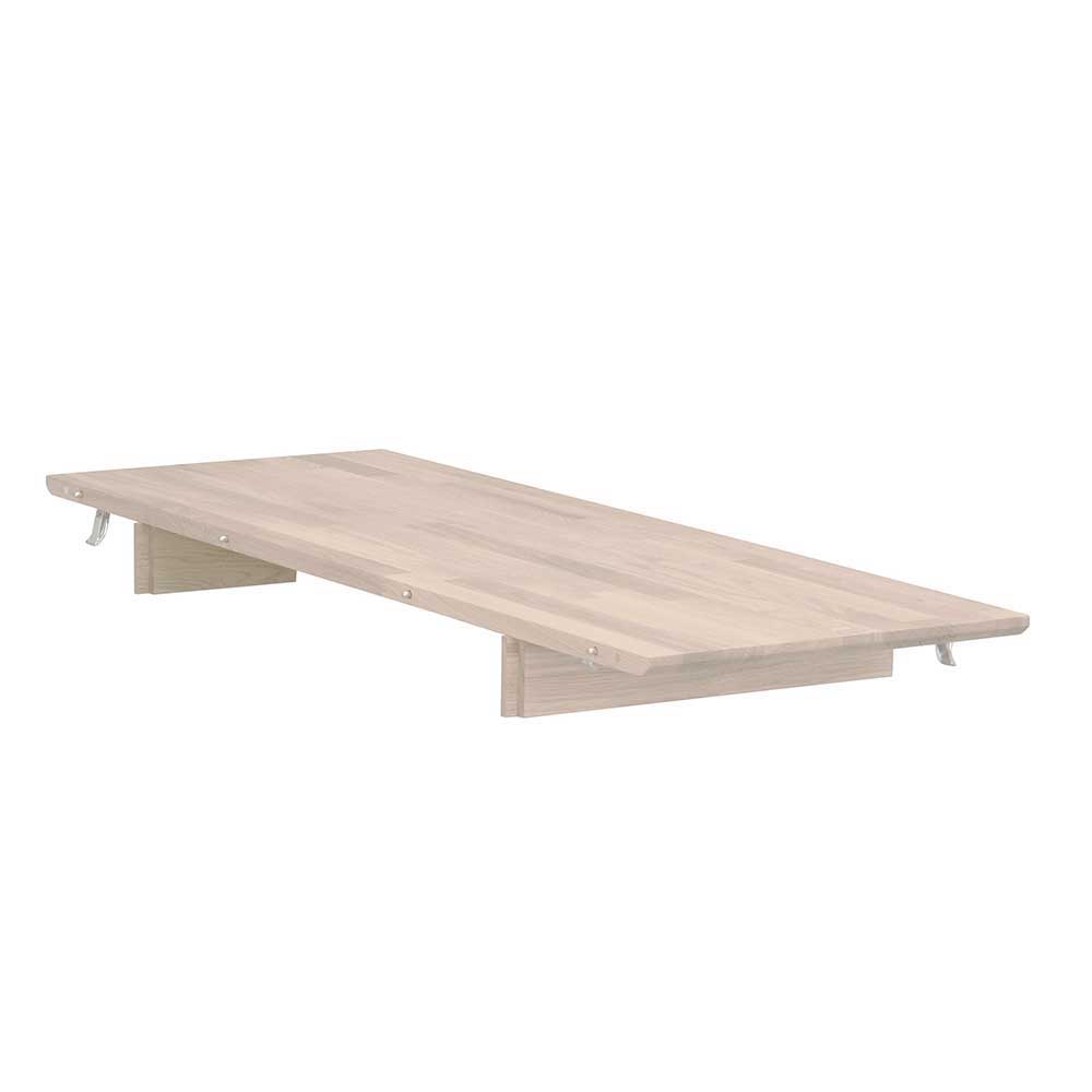 Ovaler Esstisch Eiche White Wash & 4 Stühle Pessoa mit Webstoff Grau (fünfteilig)
