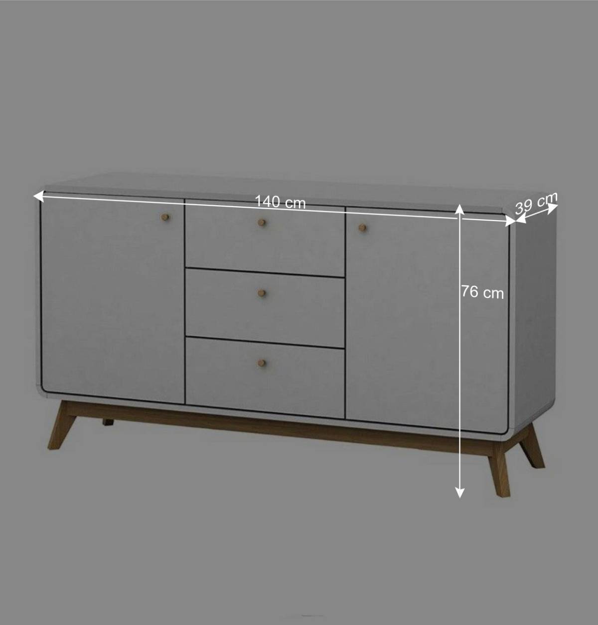 Günstiges Skandi Sideboard aus MDF - Kolreva
