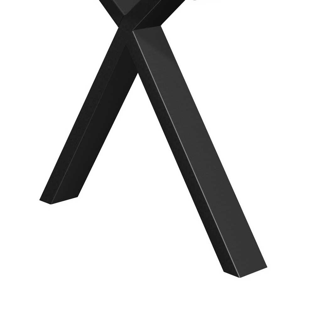 Schwarzes Metall Tischbein in moderner X-Form f r Industry Esstisch – Yaviva