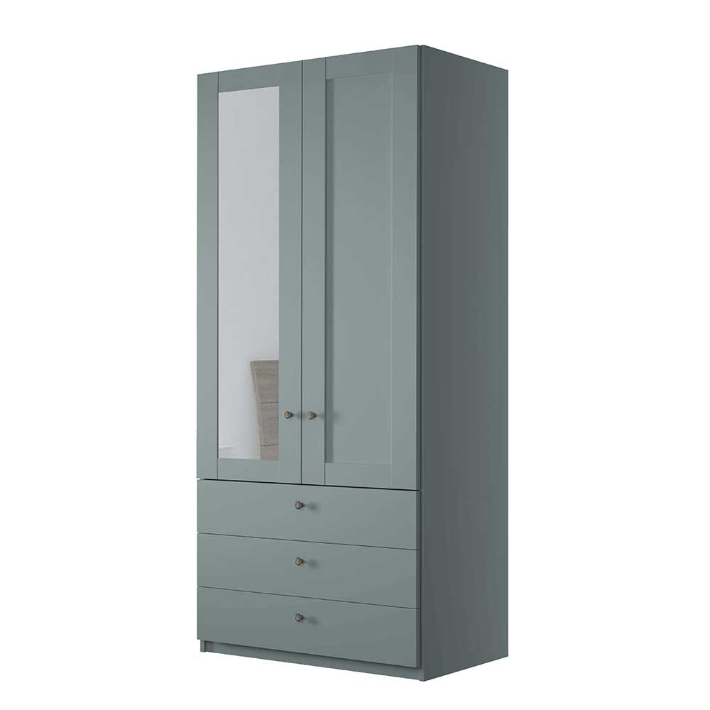 Kombi-Schlafzimmerschrank in Graugrün - Rajavo
