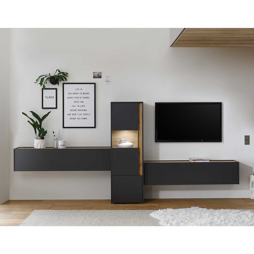 Design Anbauwand fürs Wohnzimmer - Ahilav (dreiteilig)