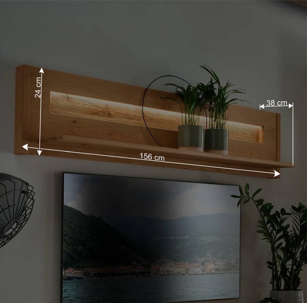 Rustikales Wandboard aus Wildeiche massiv - Millena