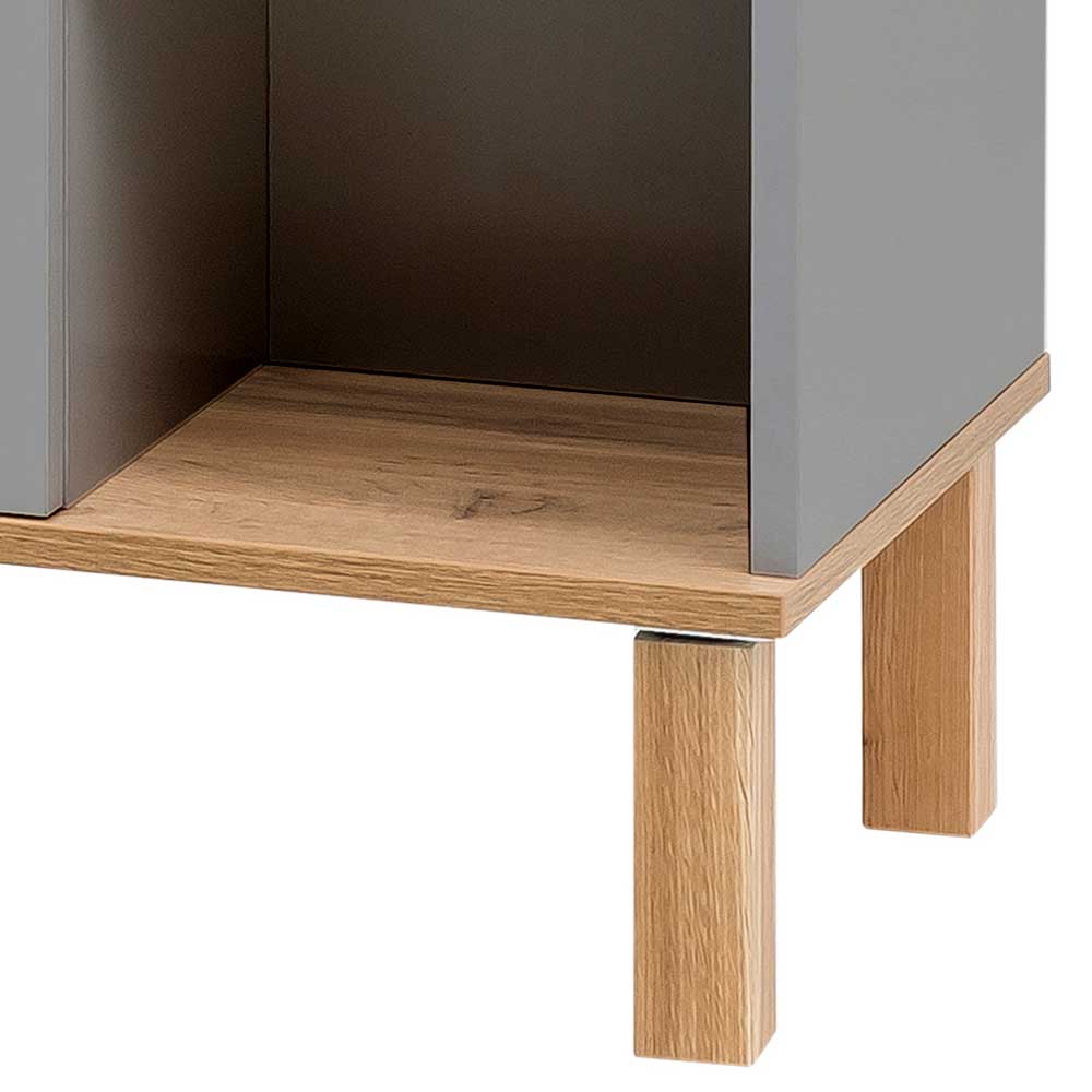 65cm breiter Waschbeckenunterschrank in Platingrau - Nienzo