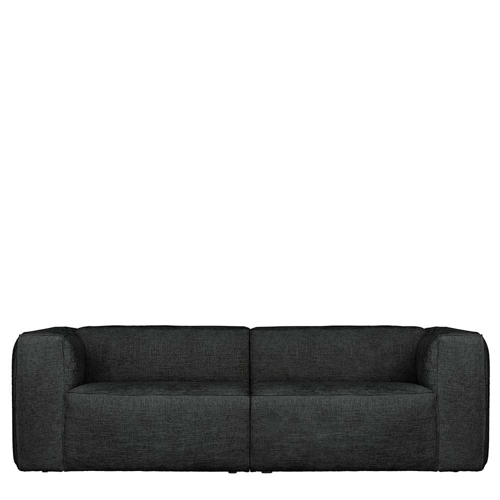 Couch aus Strukturstoff in Dunkelgrau - Filigrano