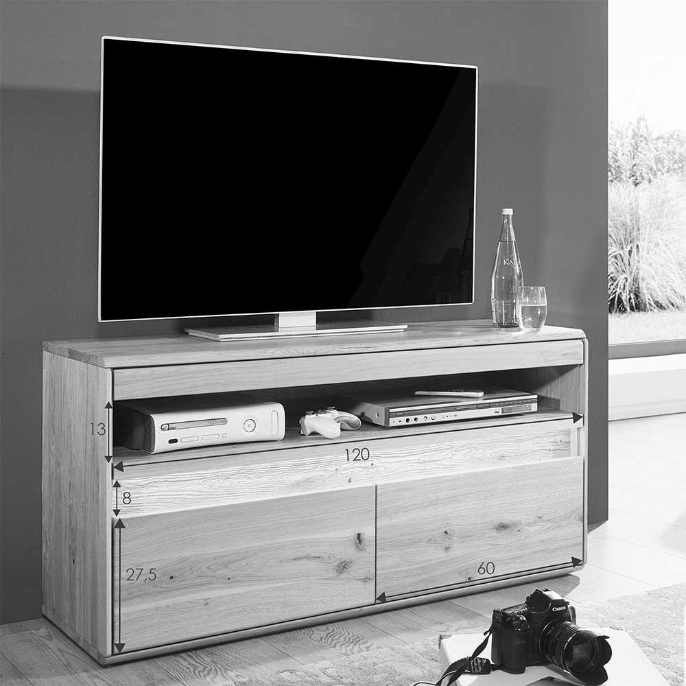 Beleuchtetes TV Element aus massiver Wildeiche - Acmida