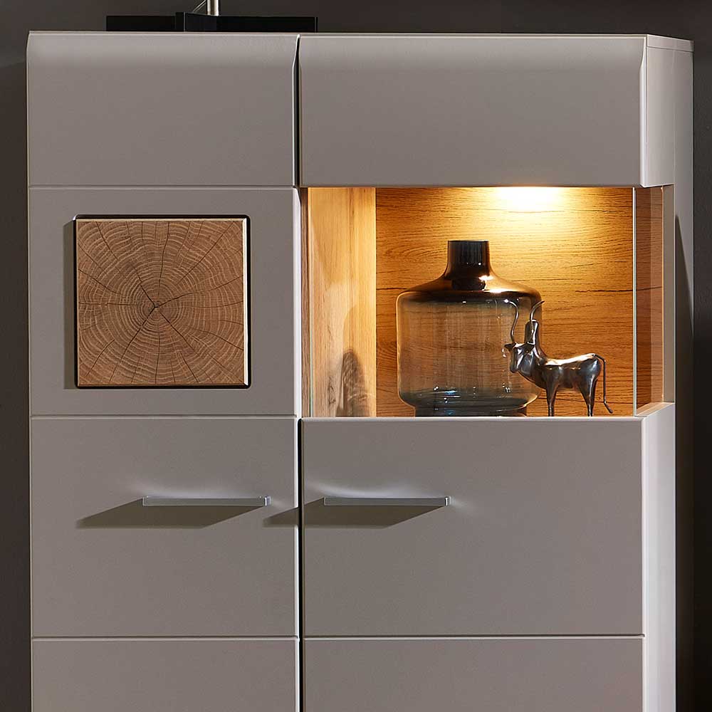 80x139x37 Wohnzimmer Schrank mit Glas Einsatz - Fraguca