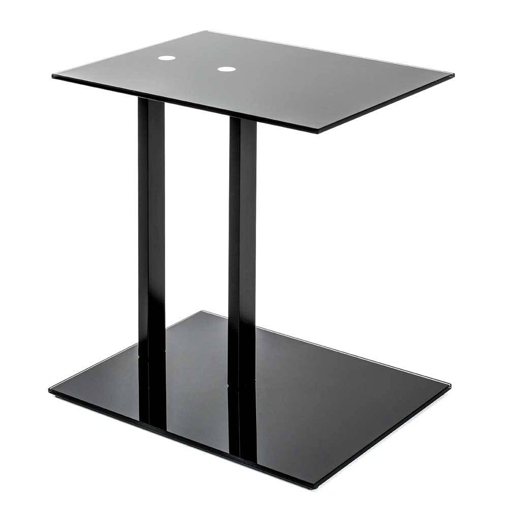 Design Anstelltisch aus Schwarzglas - Anzitano